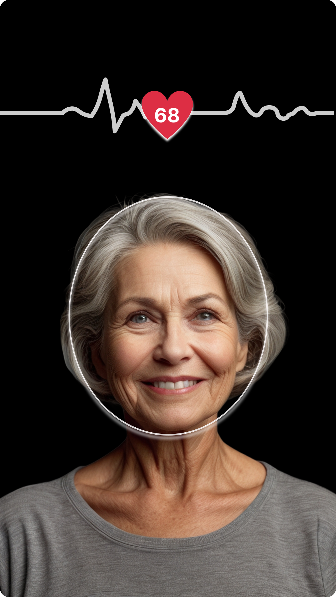 Face scan showing heart rate analysis